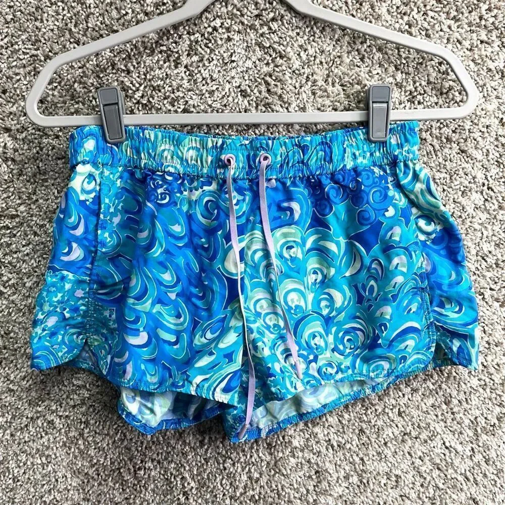 Lilly Pulitzer Shorts Women’s‎ Small Luxletic Run Around Blue Nylon Athletic